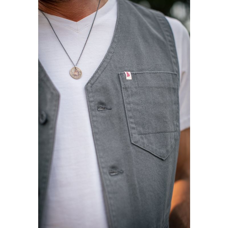 &Sons Grey Lincoln Waistcoat Vest image