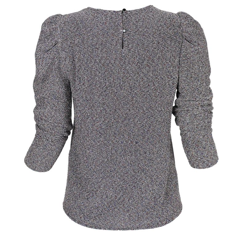 Silver Knitted Round Neck Blouse image