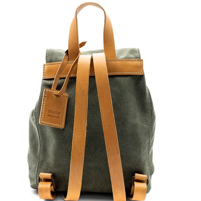 Backpack In Cotton Green & Cuoio image