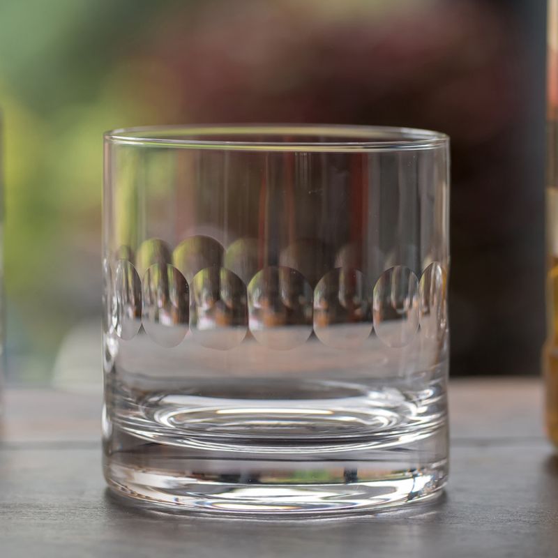 A Pair Of Whisky Glasses With Lens Design image