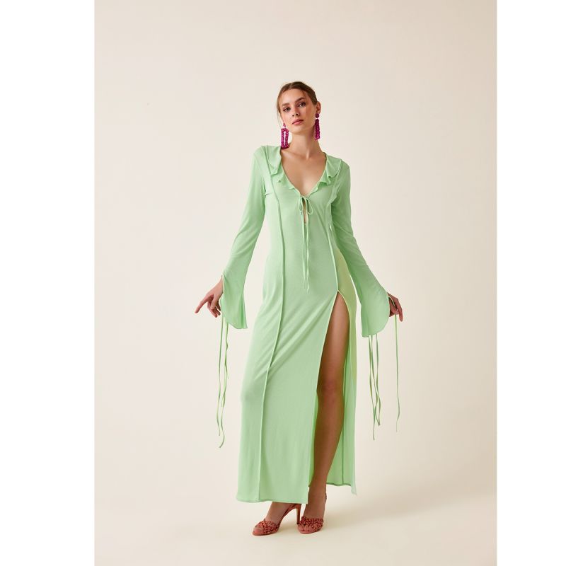 Nellie Long Beach Dress In Lime image