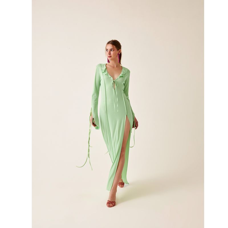 Nellie Long Beach Dress In Lime image