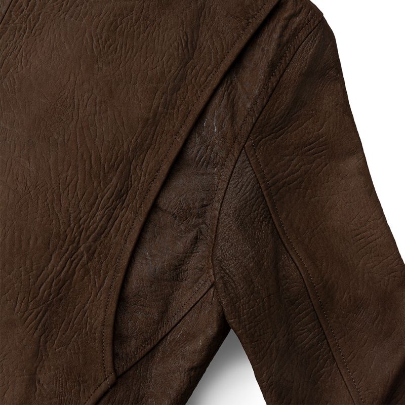 Indiana Dunes Moto Leather Jacket- Brown image