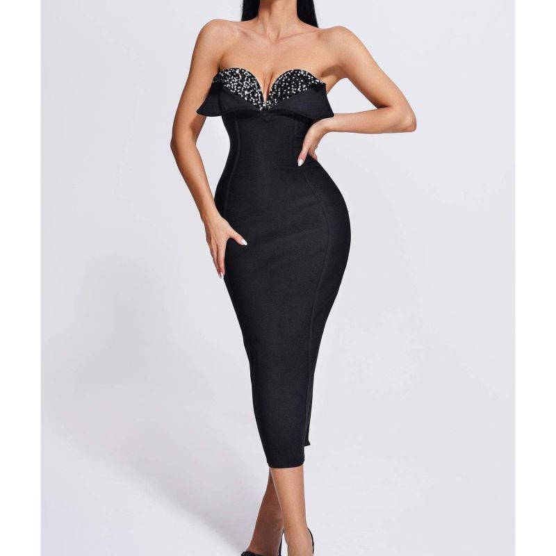 Nevae Black Bodycon Dress image