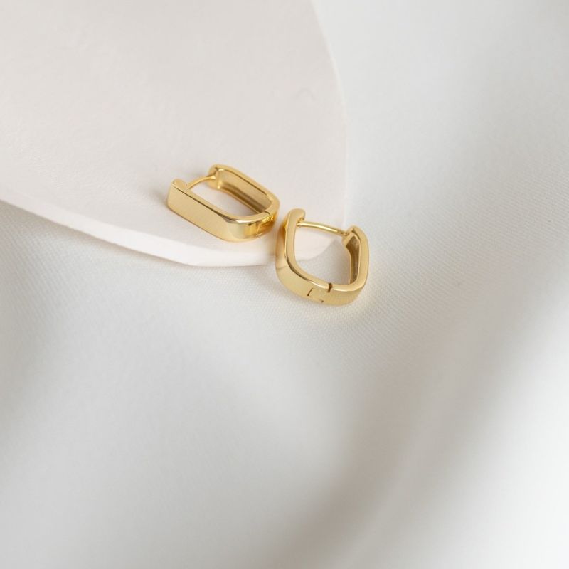 Neve Square Gold Hoops image