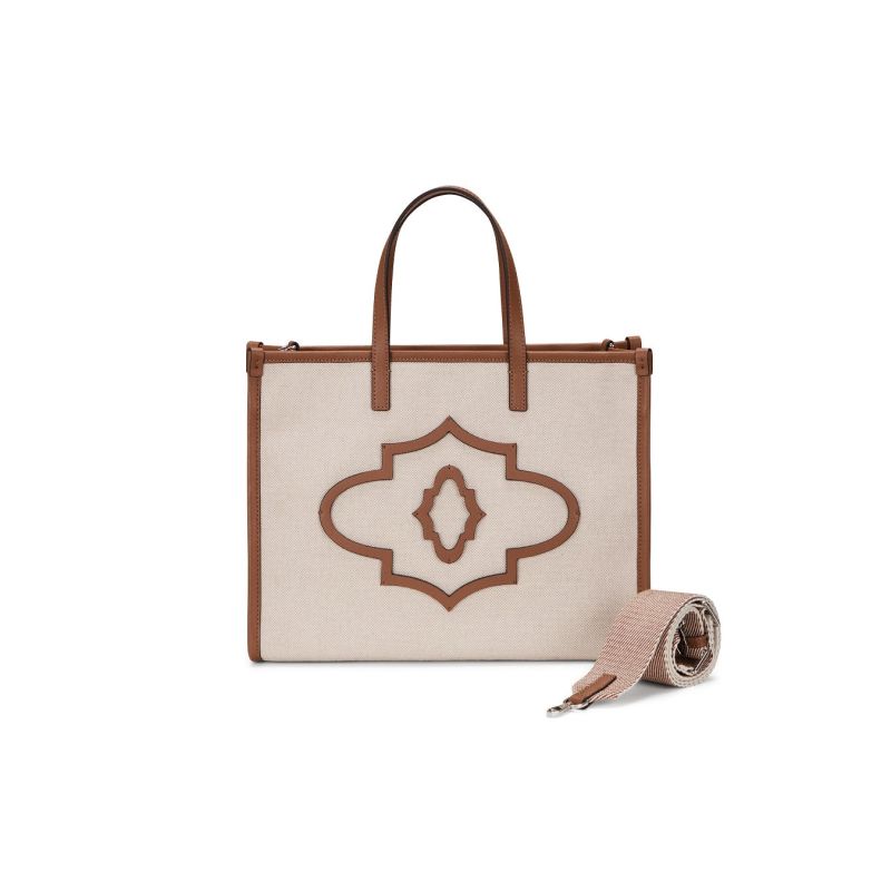 New Moroccan Canvas Tote M Tote - Tan image