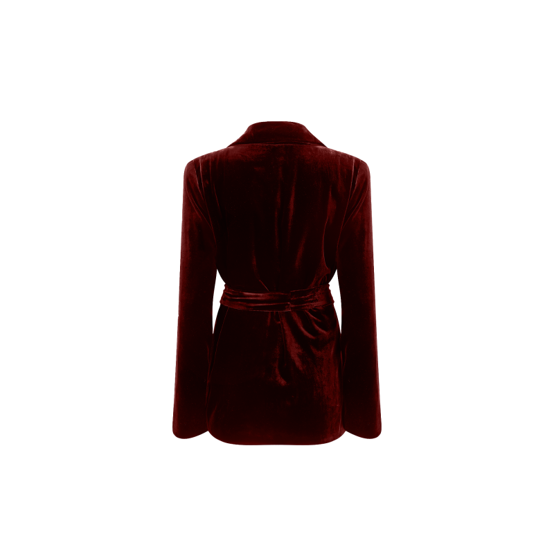 New Velvet All-Day Suit - Burgundy image