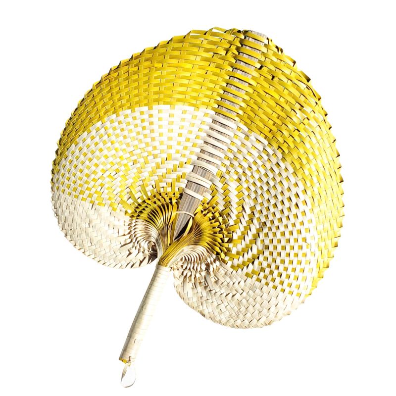 Turmeric Balinese Woven Hand Fan image