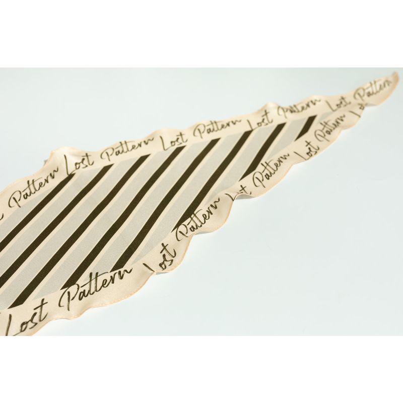 "Stripe" Silk Diamond Neckerchief  Beige image