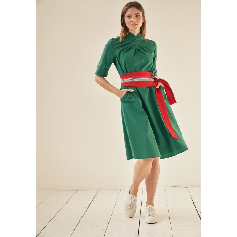 Franchesca Dress Green With Two Belts image