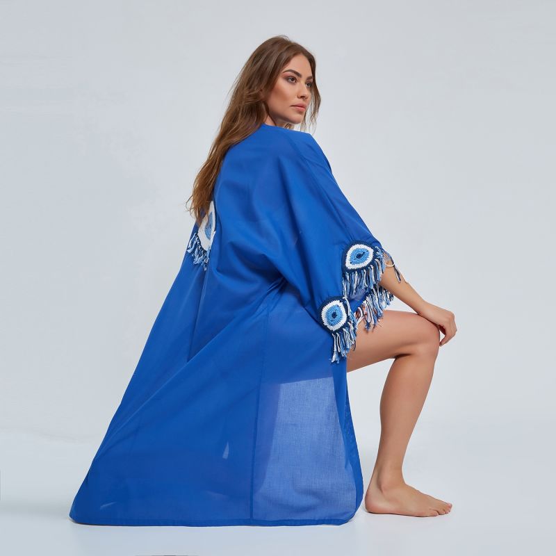 Evil Eye Kaftan In Blue image