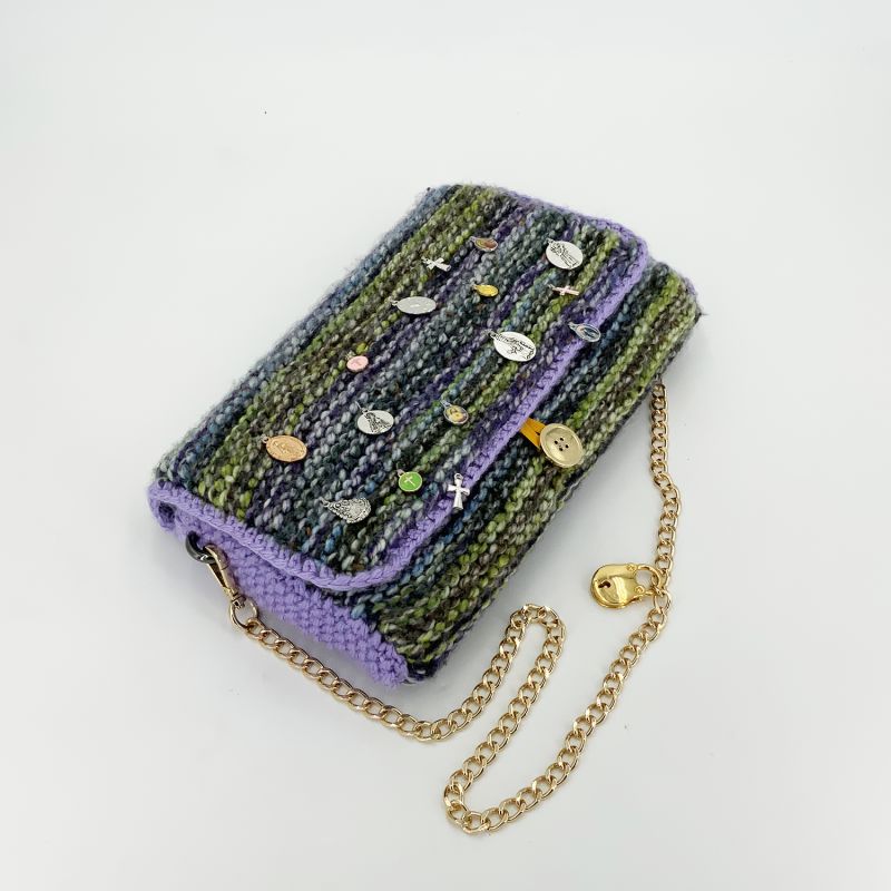 Niebla - Hand Knitted Bag With Medals - Purple image