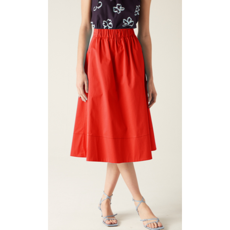 Niki Elasticated Waist Skirt Red image