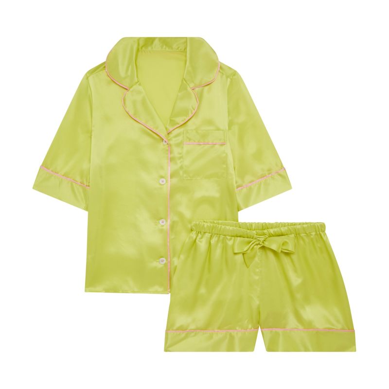 Nikki Silk Short Pyjama Set - Green image