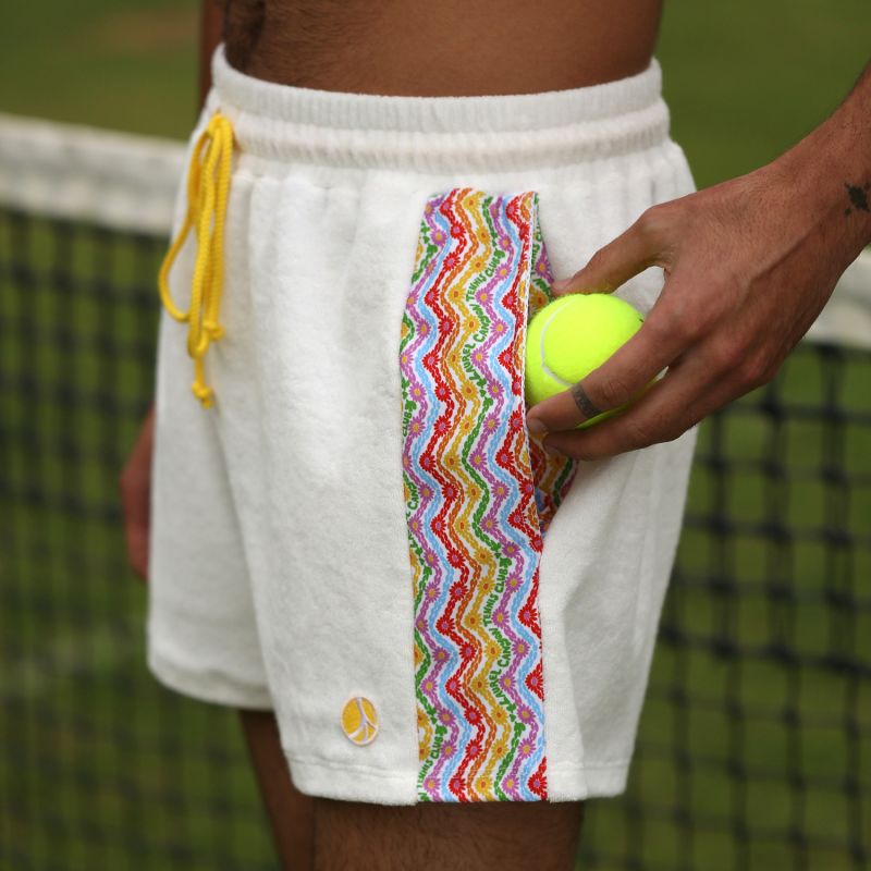 1972 Unisexy Active Shorts In White Terrycloth image
