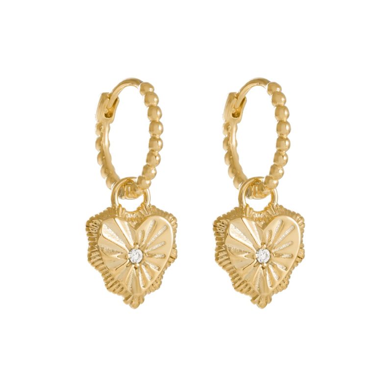 Arya Gold Heart Earrings image