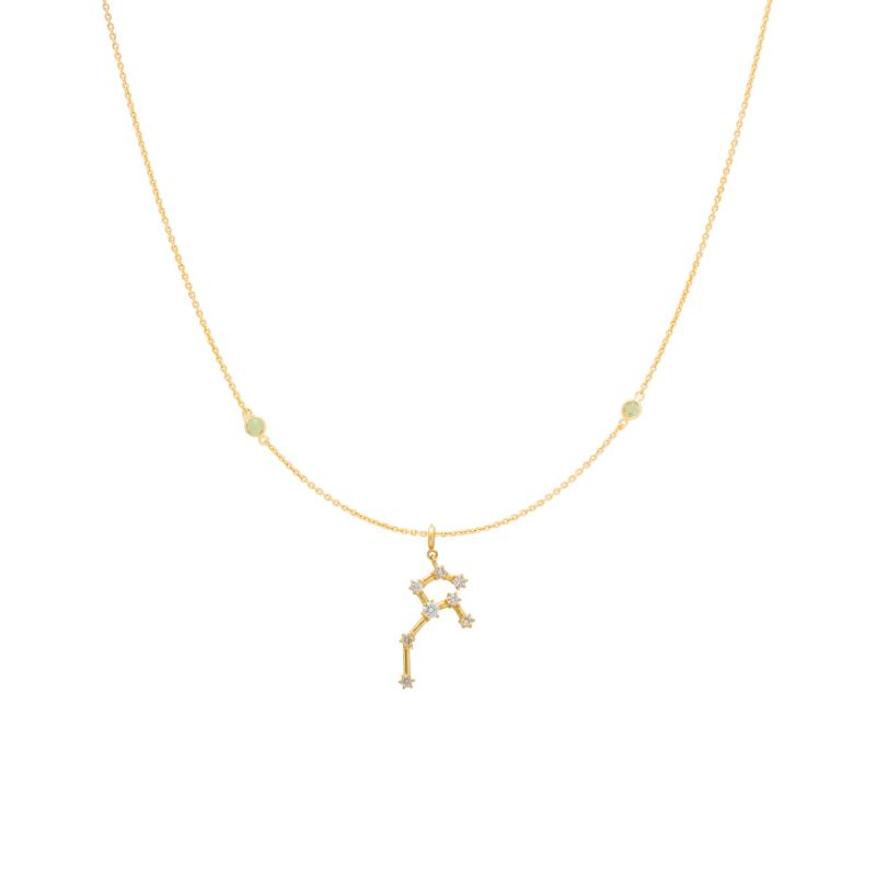 Zodiac Horoscope Sign Leo Constellation Necklace Gold image