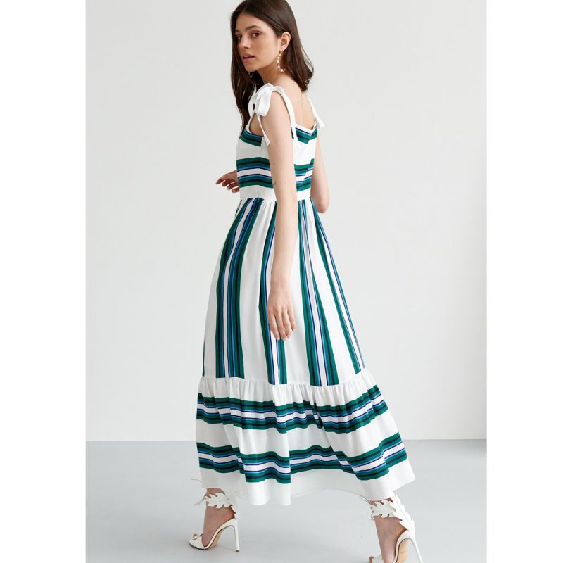 Stripes Strappy Midi Dress image