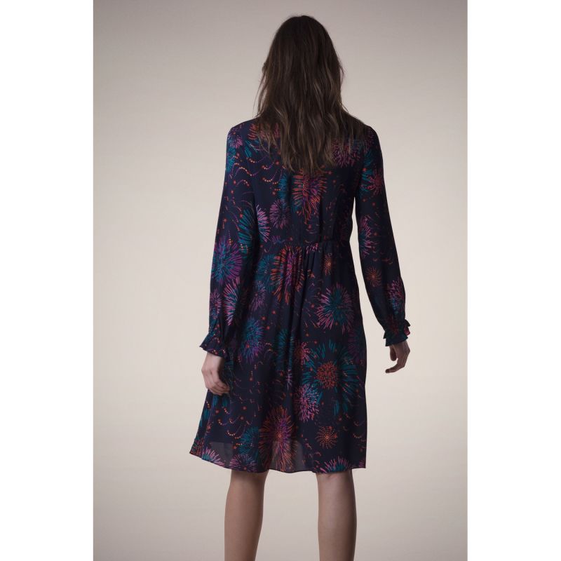 Anastasia Dress Navy Fireworks Print image