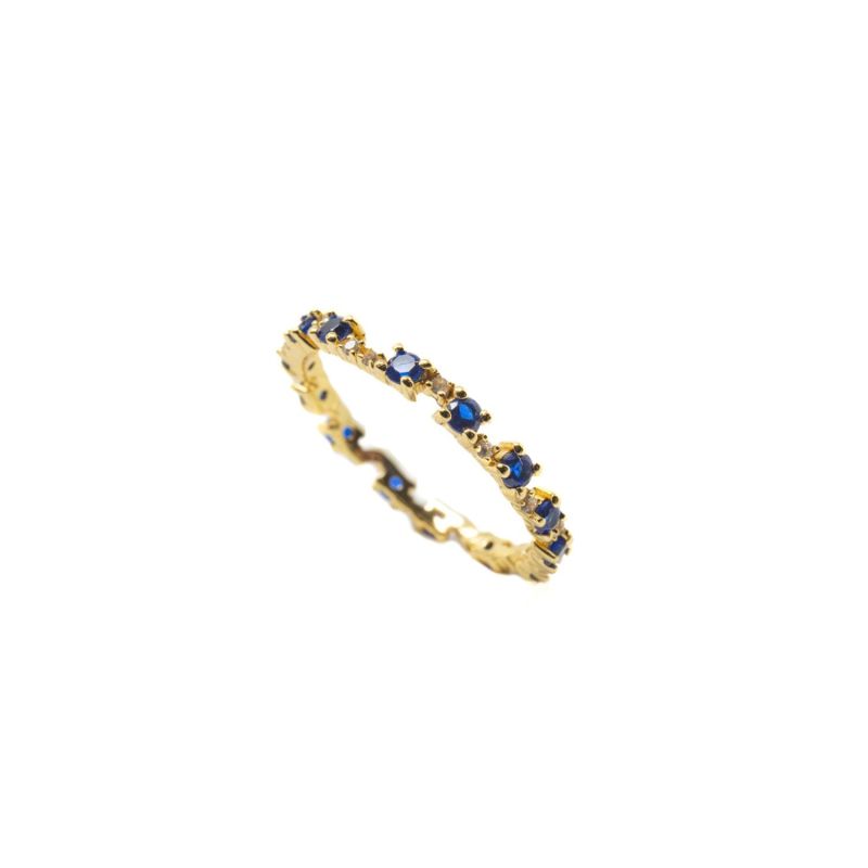 Nobody's Perfect Ring- Blue Spinel & White Topaz, Gold image