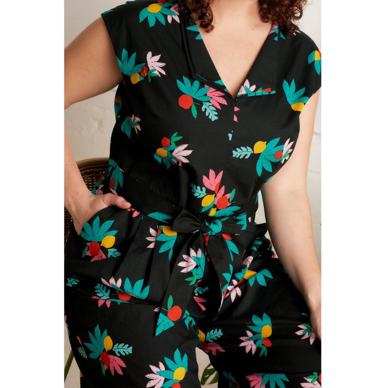 Nora Black Summer Fruits Jumpsuit image