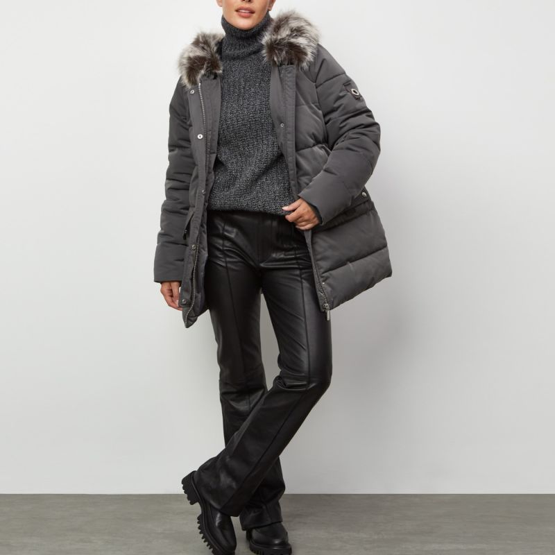 Nordic Faux Fur Parka Jacket - Grey image