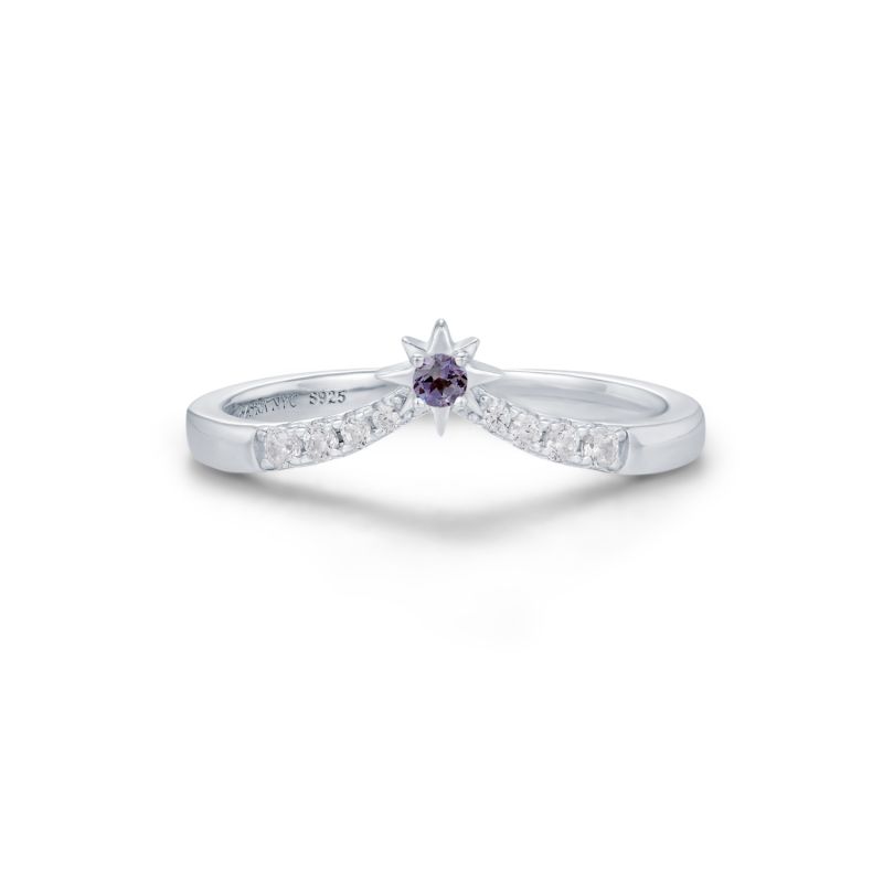 North Star Alexandrite Ring White Gold Vermeil image