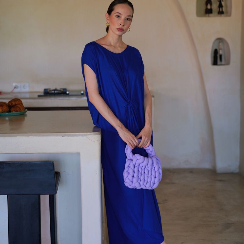 Nova Kaftan Dress In Indigo image