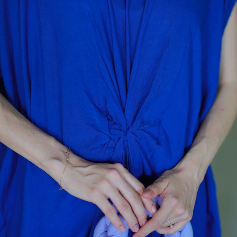 Nova Kaftan Dress In Indigo image