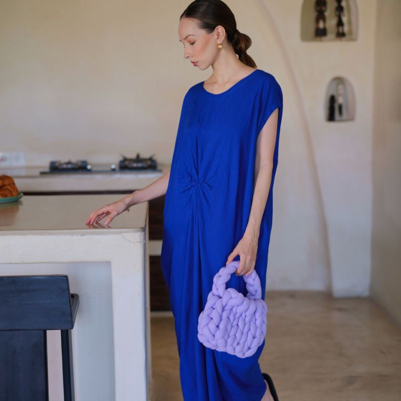 Nova Kaftan Dress In Indigo image