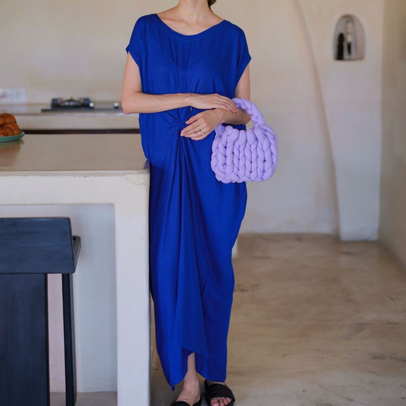 Nova Kaftan Dress In Indigo image