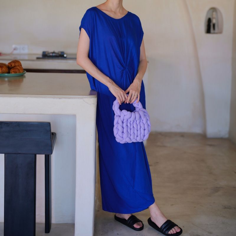 Nova Kaftan Dress In Indigo image