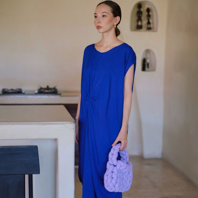 Nova Kaftan Dress In Indigo image