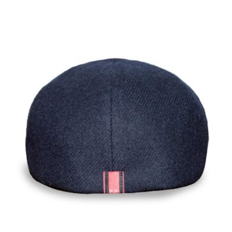 Jacks Kiss Newsboy Cap In Navy & Red Merino Lambswool image