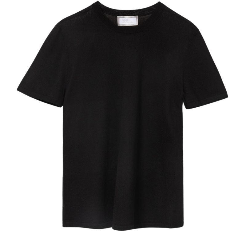 The Cashmere&Silk T-Shirt — Midnight Black image