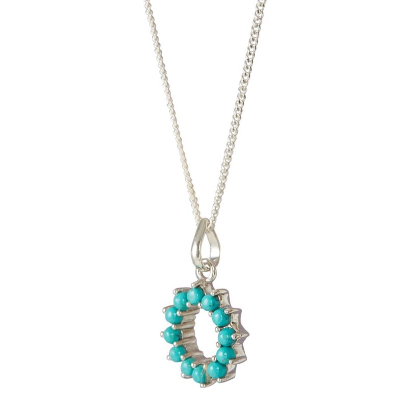 Halo Radiance Small Silver Necklace - Turquoise image