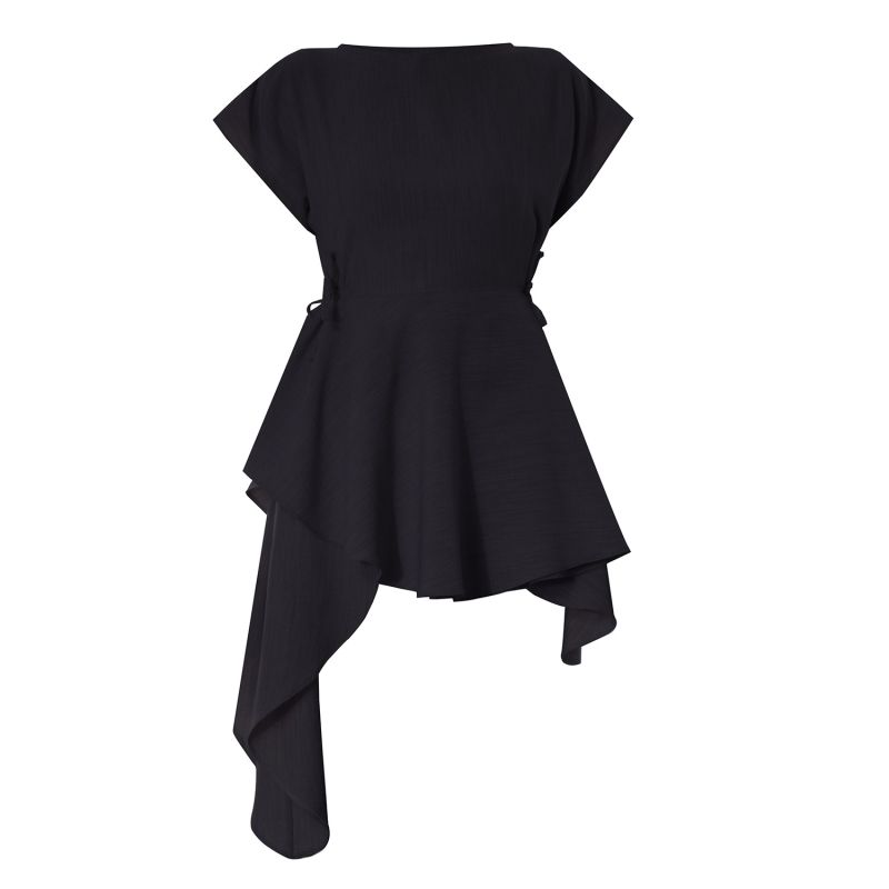 Maddison Black Asymmetric Smock | Meem Label | Wolf & Badger