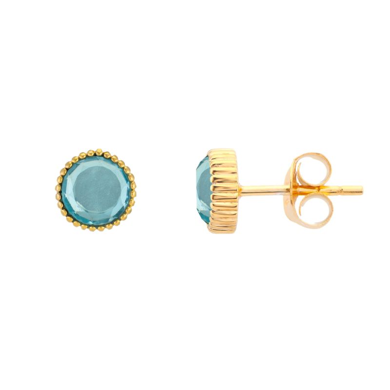 Barcelona March Birthstone Stud Earrings - Blue Topaz image