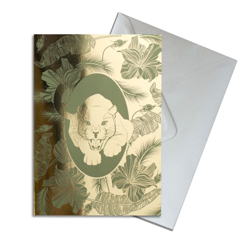 Elemental Panther Gold Greeting Card Pack of 10 image