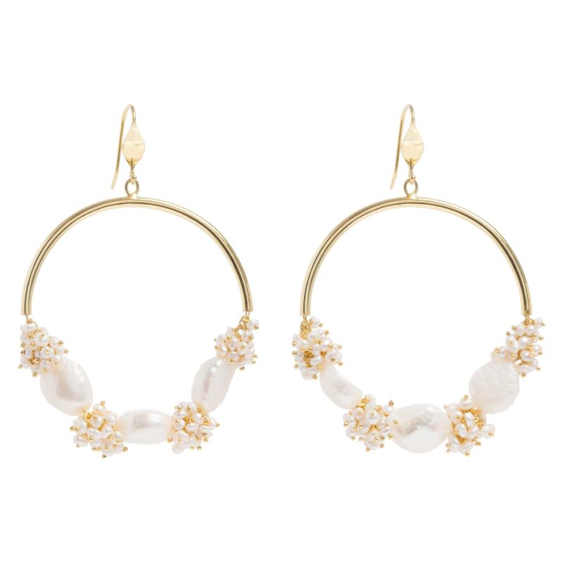 Seed & Baroque Pearl Large Hoops image