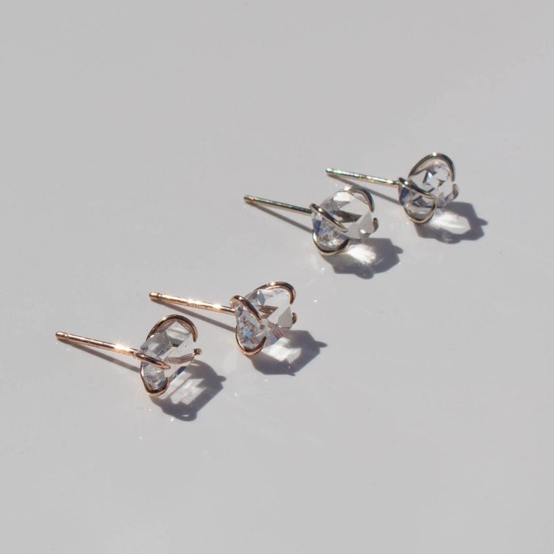 Claw Set Herkimer Diamond Earrings | Salty Girl Jewelry | Wolf