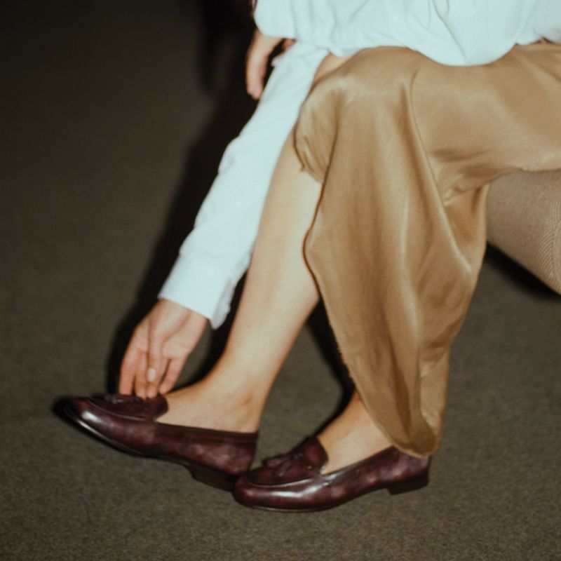 Claude, Hand-Painted Patina Loafer Slipper Aubergine image