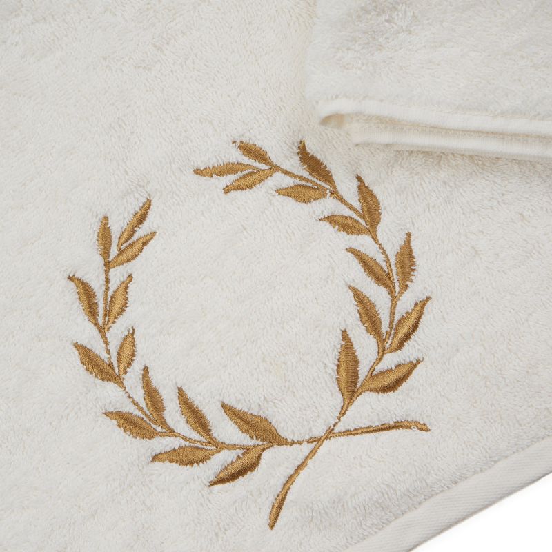 Golden Petals Embroidered Bath Towel image