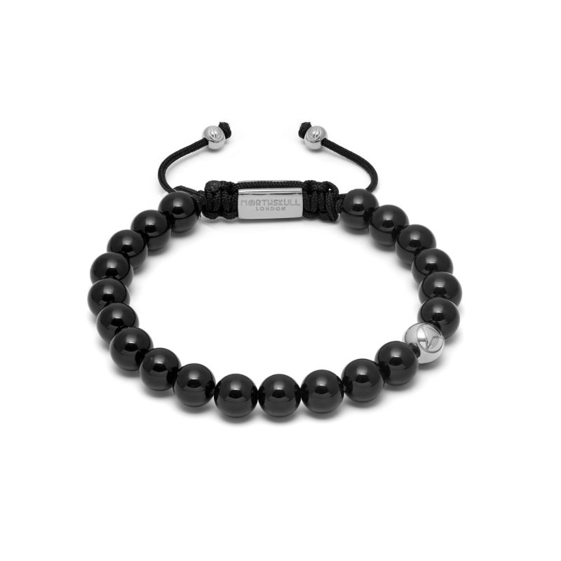 Black Onyx Asymmetrical Bracelet / Silver image