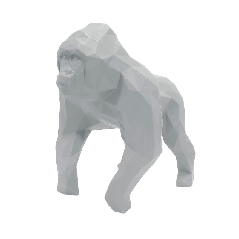 Gorilla Geometric Sculpture Gus in Light Grey image