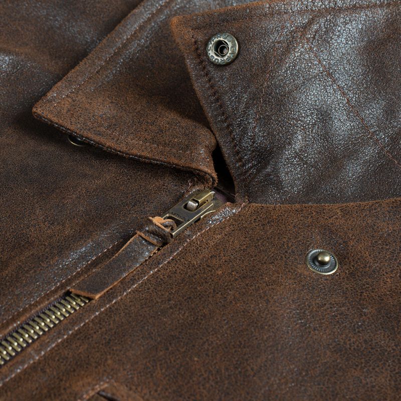 Rainier Moto Leather Jacket - Cracked Brown image