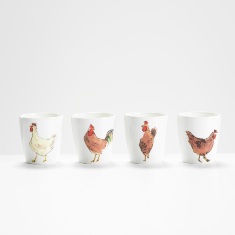 Chickens Set Of 4 Egg Cups image