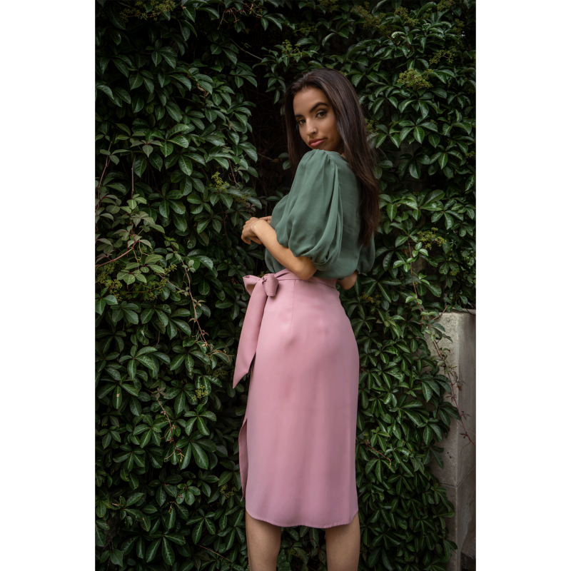 Bow Tie Wrap Skirt (Pink & Purple) image