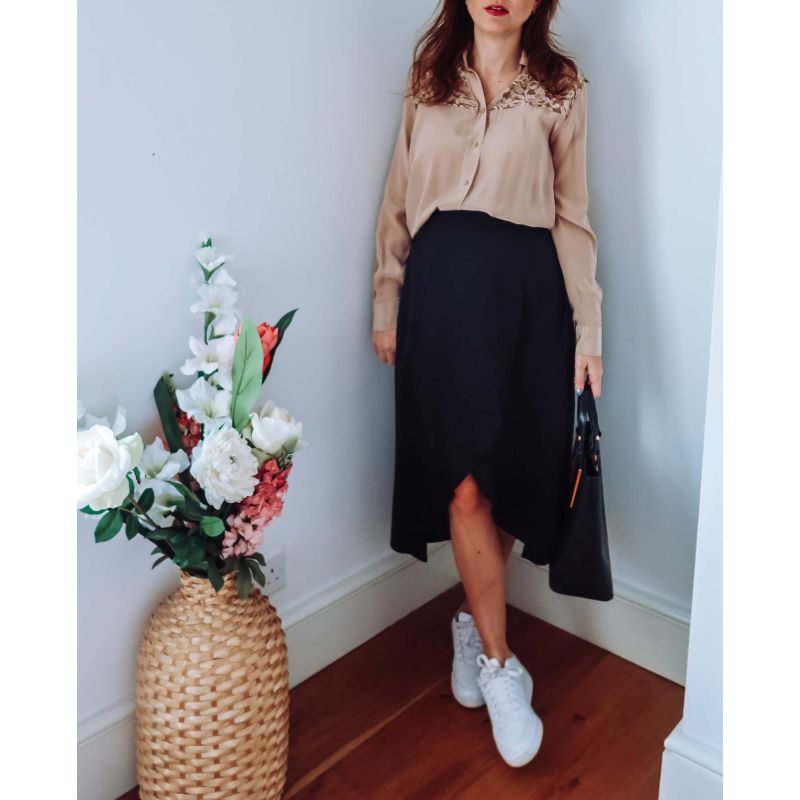 Black Silk Wrap Skirt image