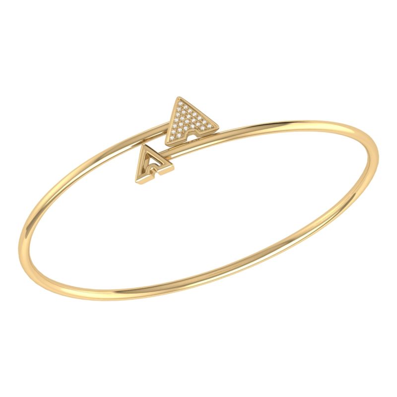 Skyscraper Roof Bangle In 14 Kt Yellow Gold Vermeil On Sterling Silver image